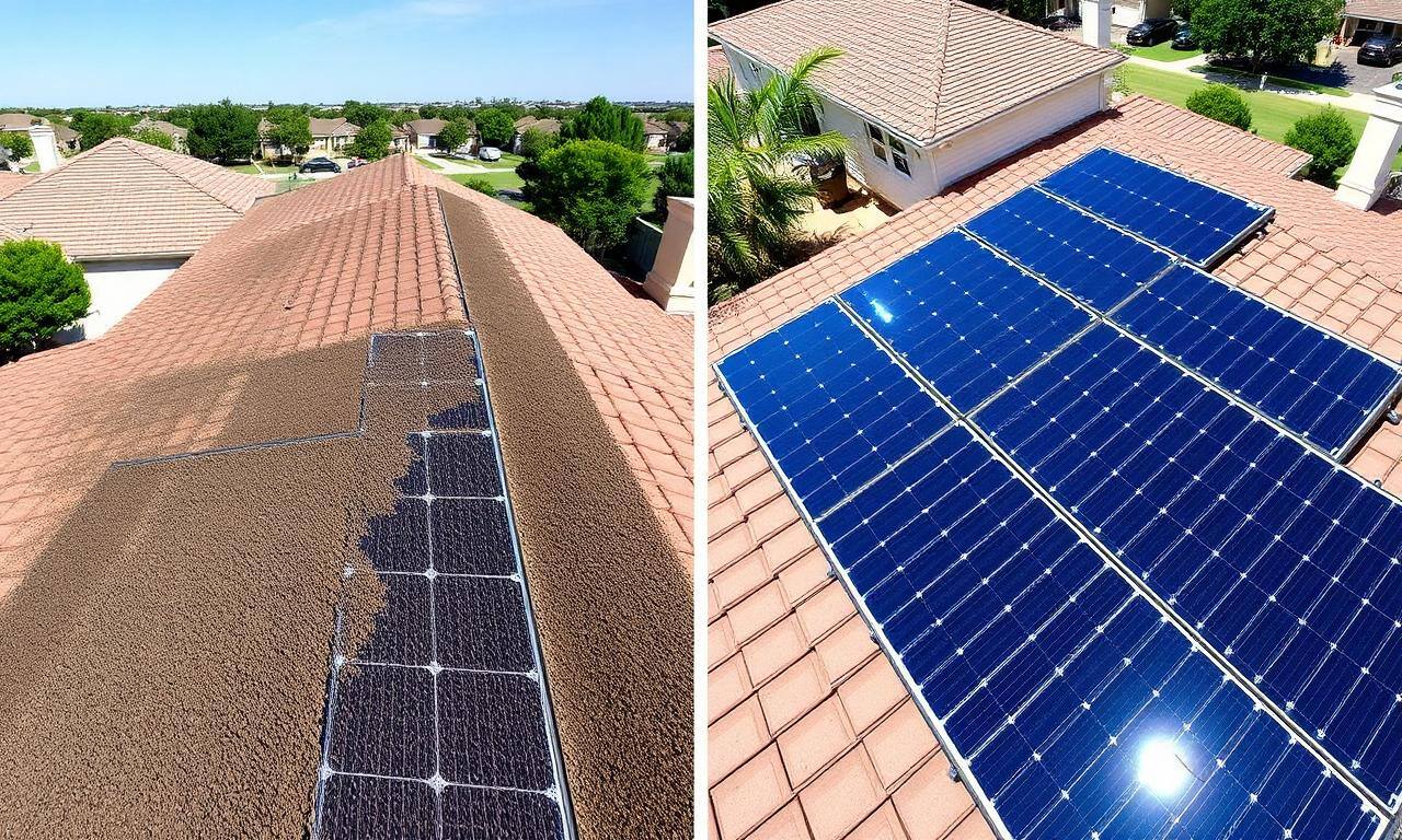 Solar panel cleaning