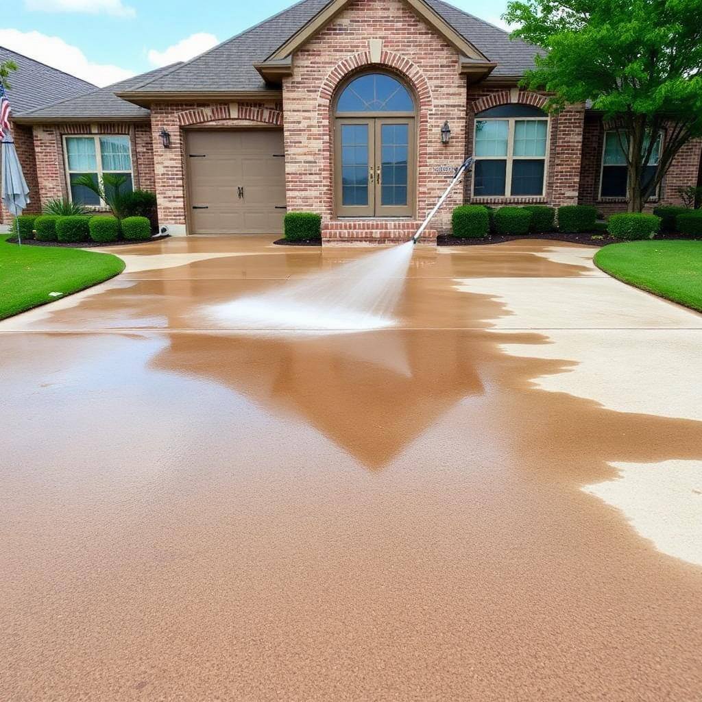 Driveway pressure wash