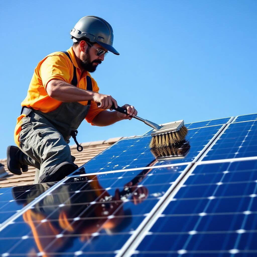 Soft-brush solar cleaning